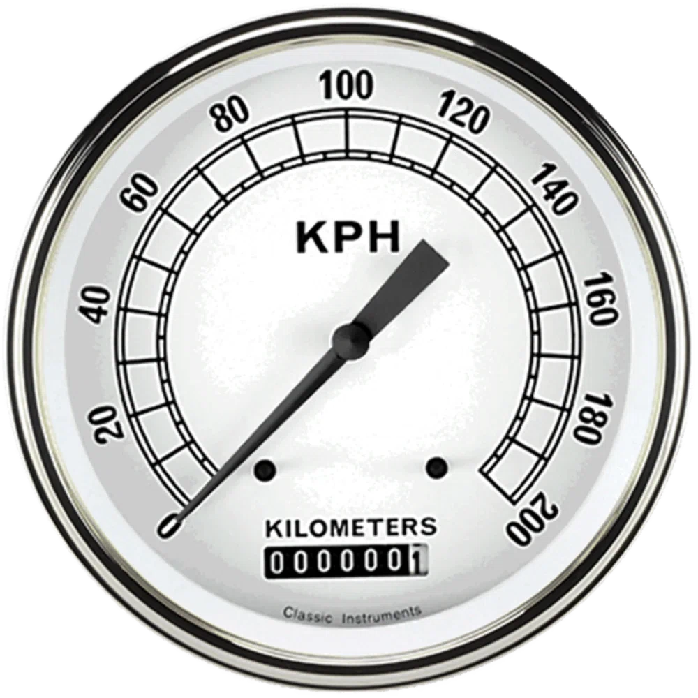 Classic White 4 5_8_ Speedometer CW58SLF